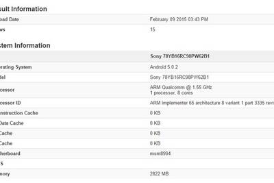Флагман Sony на Android 5.0 замечен в бенчмарке