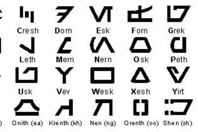 Ауребеш — это алфавит, используемый для представления самого распространенного языка в галактике