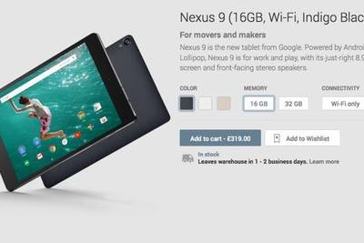 Google Nexus 9 доступен для покупки в Play Store