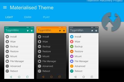Team Win Recovery Project (TWRP) рекавери тоже в стиле Material