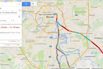 В Google Картах появились российские пробки