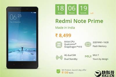 Xiaomi Redmi Note Prime идет на рынок Индии