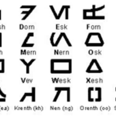 Ауребеш — это алфавит, используемый для представления самого распространенного языка в галактике