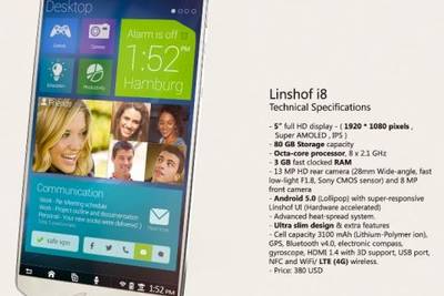 Смартфон Linshof i8 станет весьма необычной Android-моделью