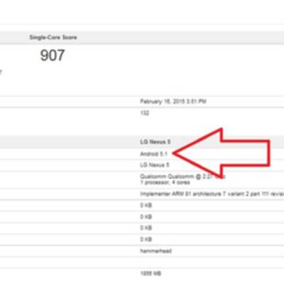 Nexus 5 с Android 5.1 на борту засветился в бенчмарке
