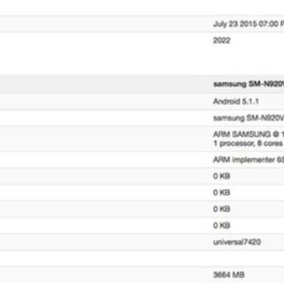 Бенчмарк подтвердил характеристики Samsung Galaxy Note 5