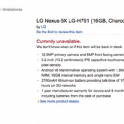 Утечка на сайте Amazon позволила узнать характеристики смартфона Nexus 5X